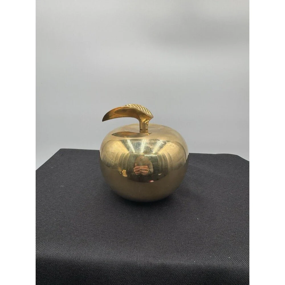 Vintage THE MASTER TEACHER Brass Apple Award Develop Support Honor With Sticker